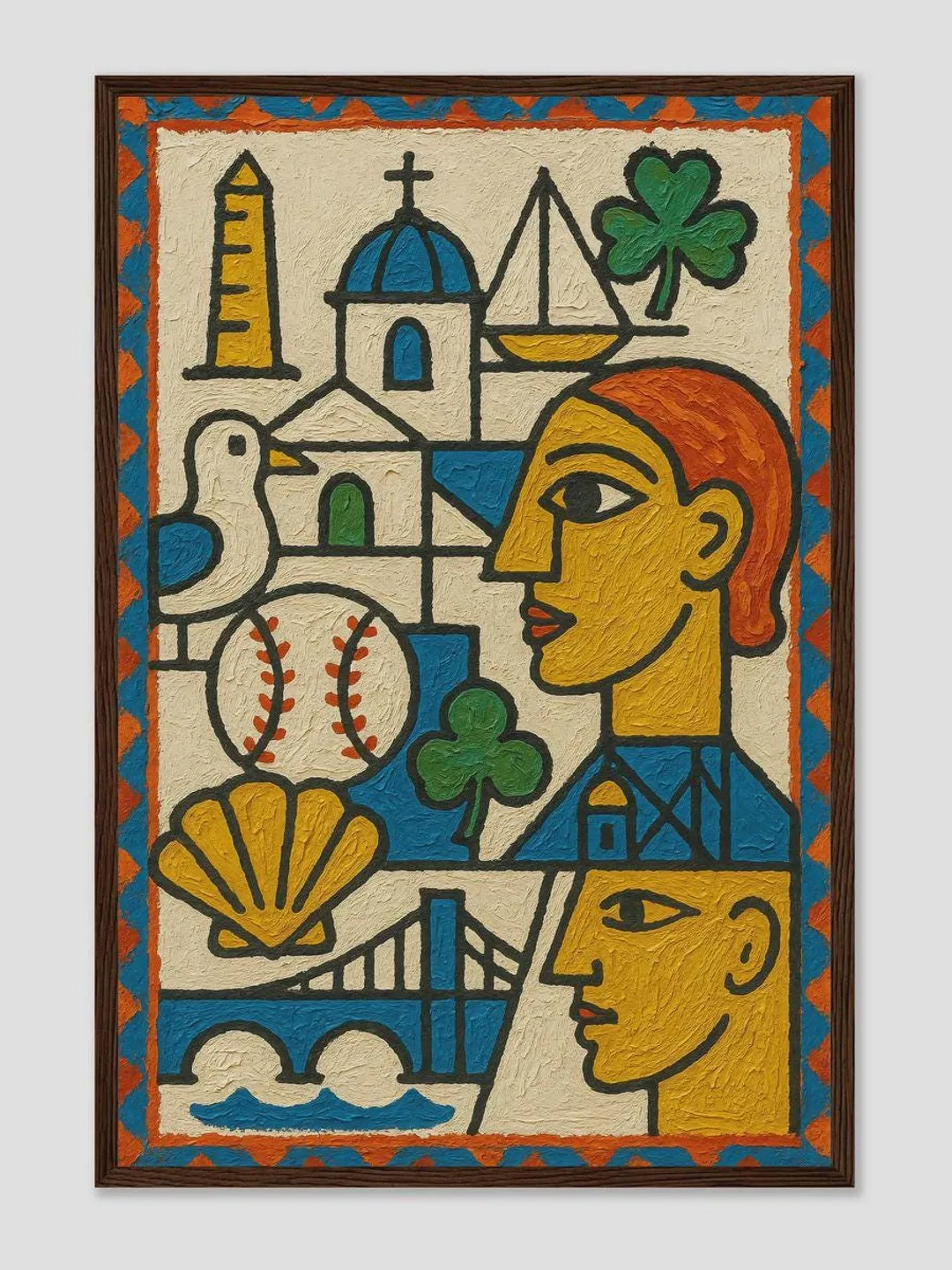Boston City Art Print | Picasso Cubist Style | Digital Download