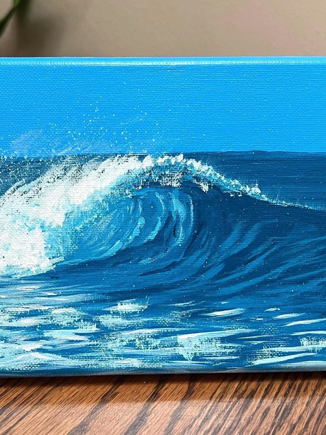 Original Acrylic Ocean Wave Painting, Coastal Seascape Art (6x8)