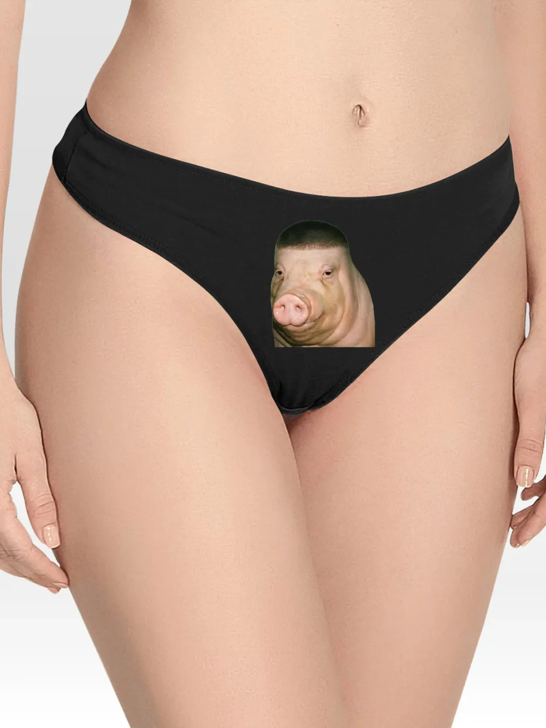with Pig Lingerie Thong