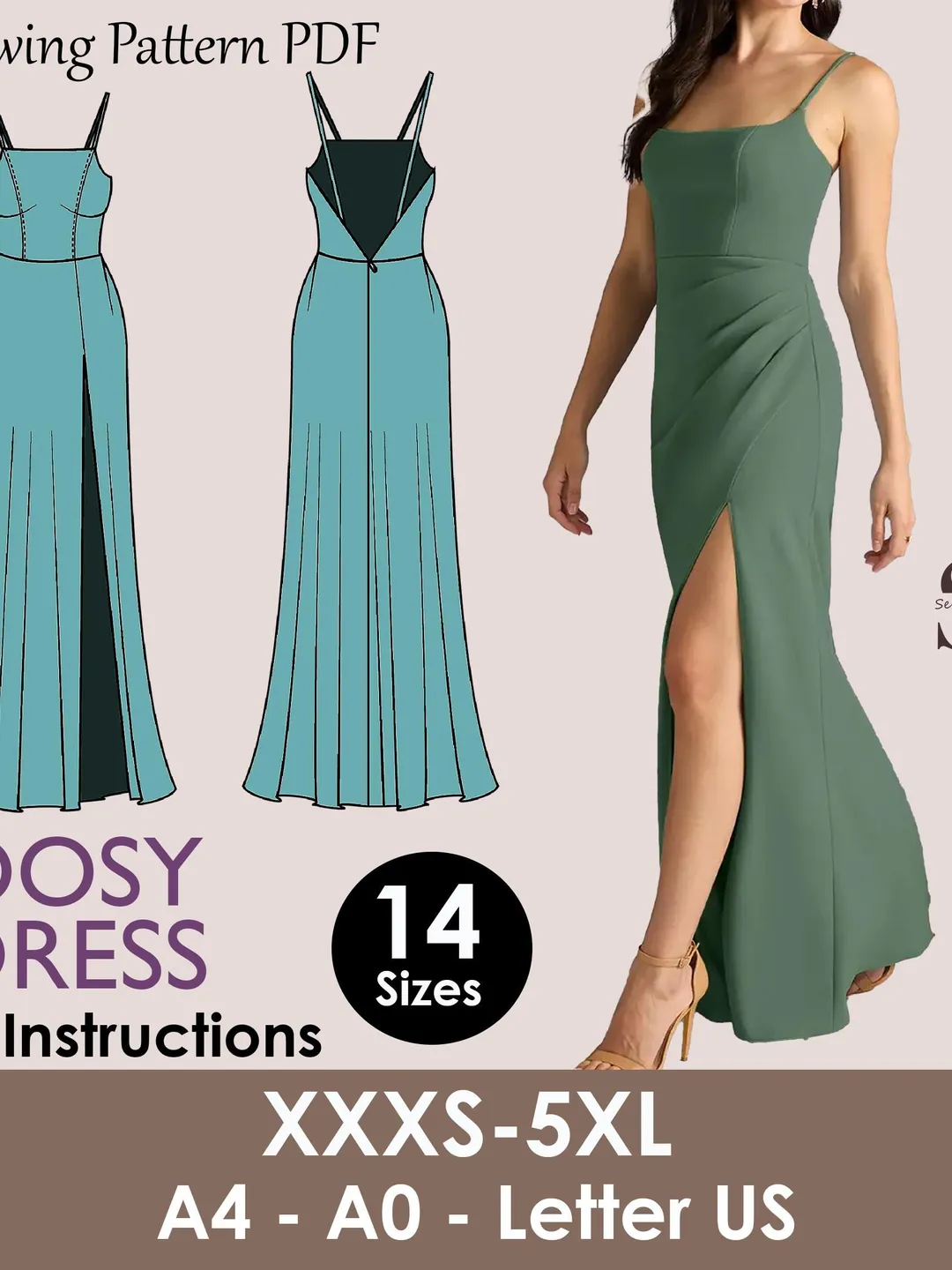 DOSY Dress - Slit dress| open back maxi | Women dress pattern| prom dress, gown Long dress| one piece dress | Birthday, party| Sleeveless DOSY Dress - Slit dress| open back maxi | Women dress pattern| prom dress, gown Long dress| one piece dress | Birthday, party| Sleeveless