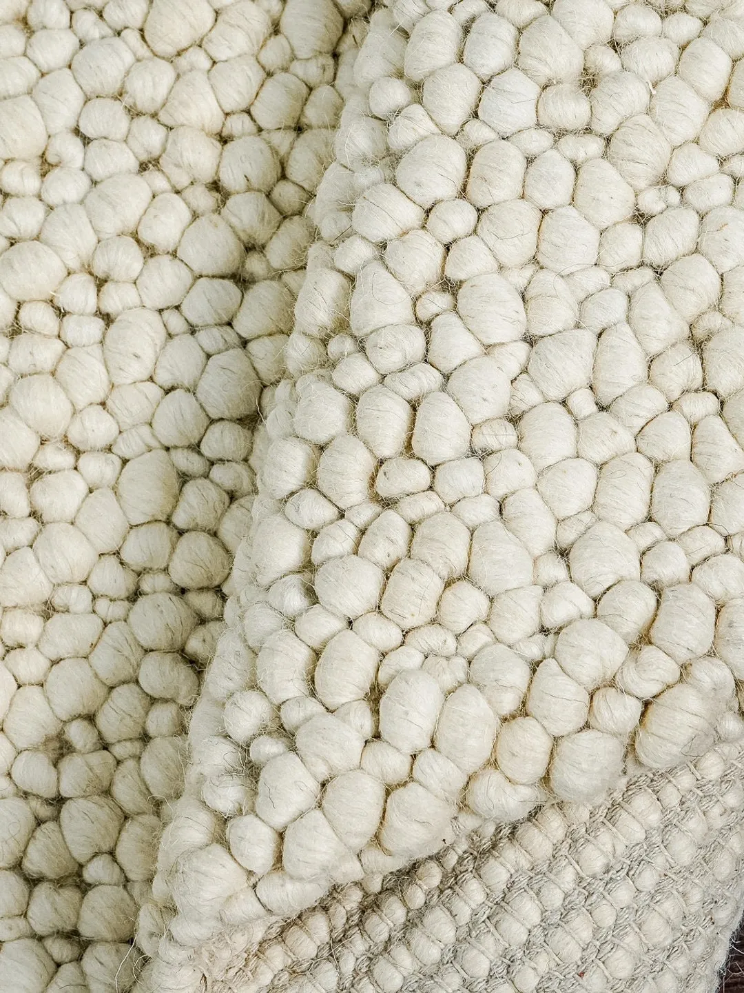 Natural Ivory Chunky Pebble Wool Rug - Handwoven Scandinavian Modern ...
