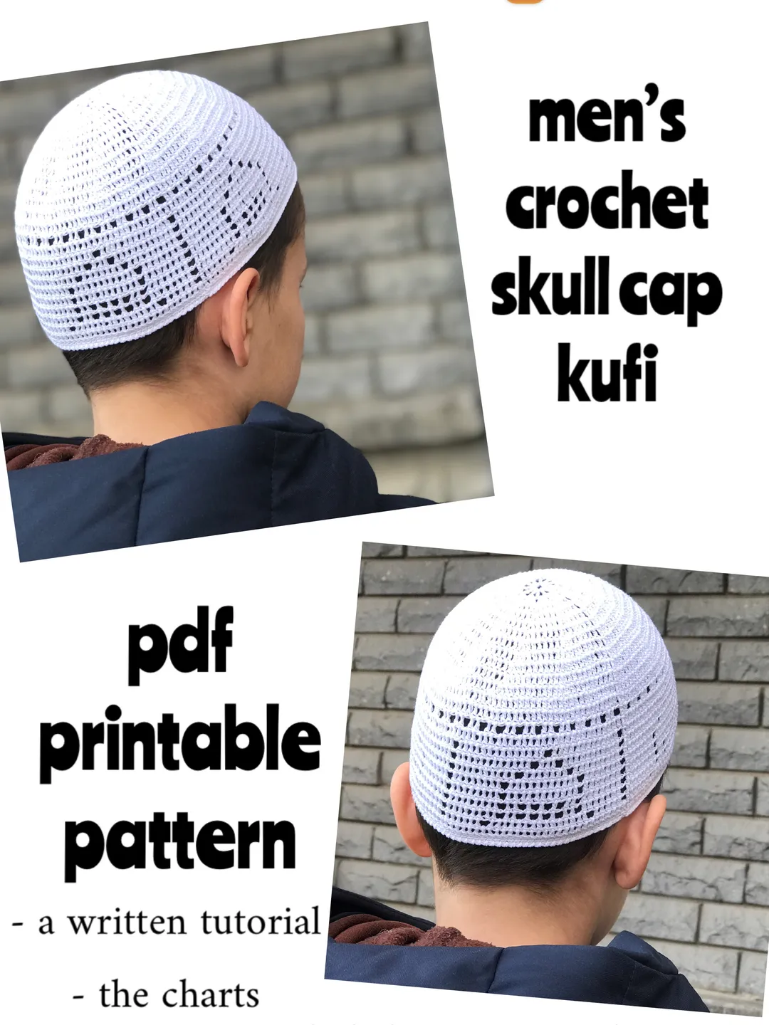 Mens crochet skull cap kufi pattern $4.40 | Buy online with delivery mens-crochet-skull-cap-kufi-pattern-4-40-buy-online-with-delivery