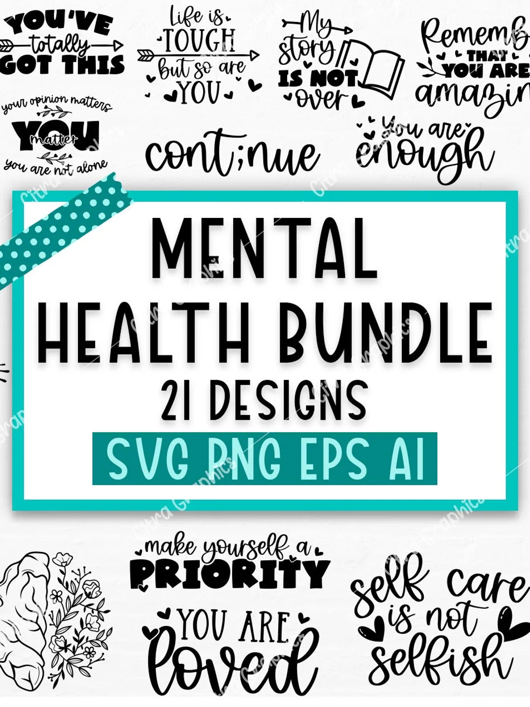 Mental Health SVG Bundle, Inspirational svg, Positive SVG, Motivational ...