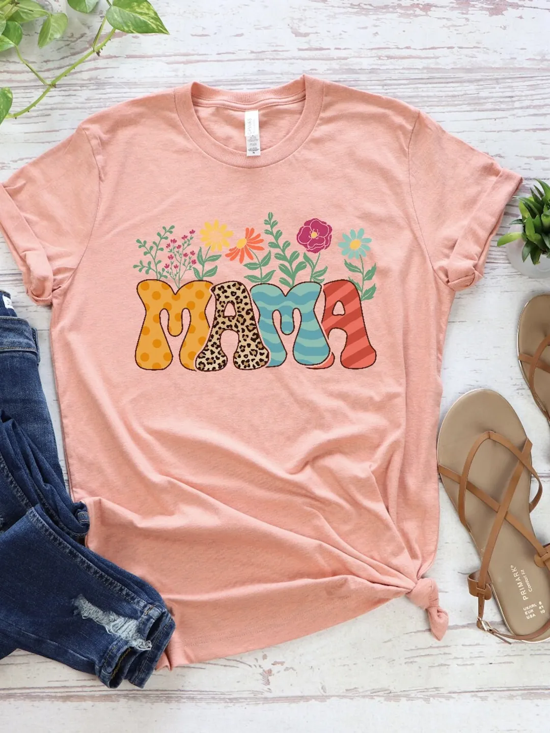 Plant Lover Mama T-Shirt - Floral Graphic, Relaxed Fit