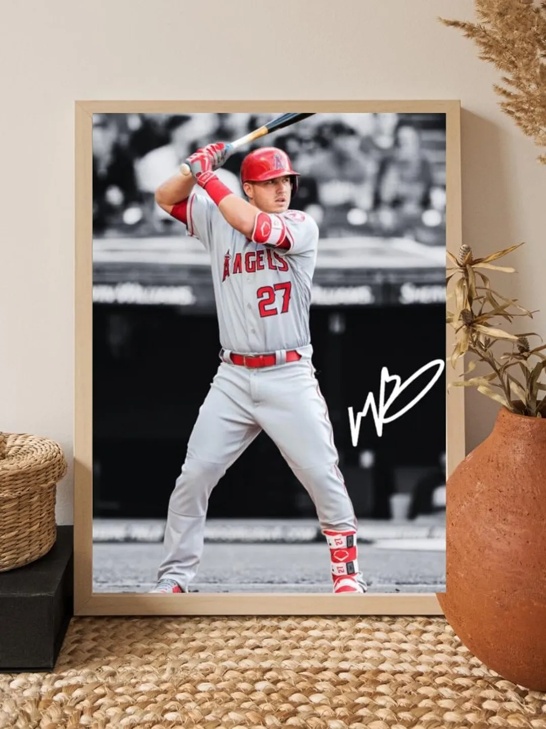 Mike Trout Poster | Los Angeles Angels MLB Baseball Wall Art | MLB Superstar