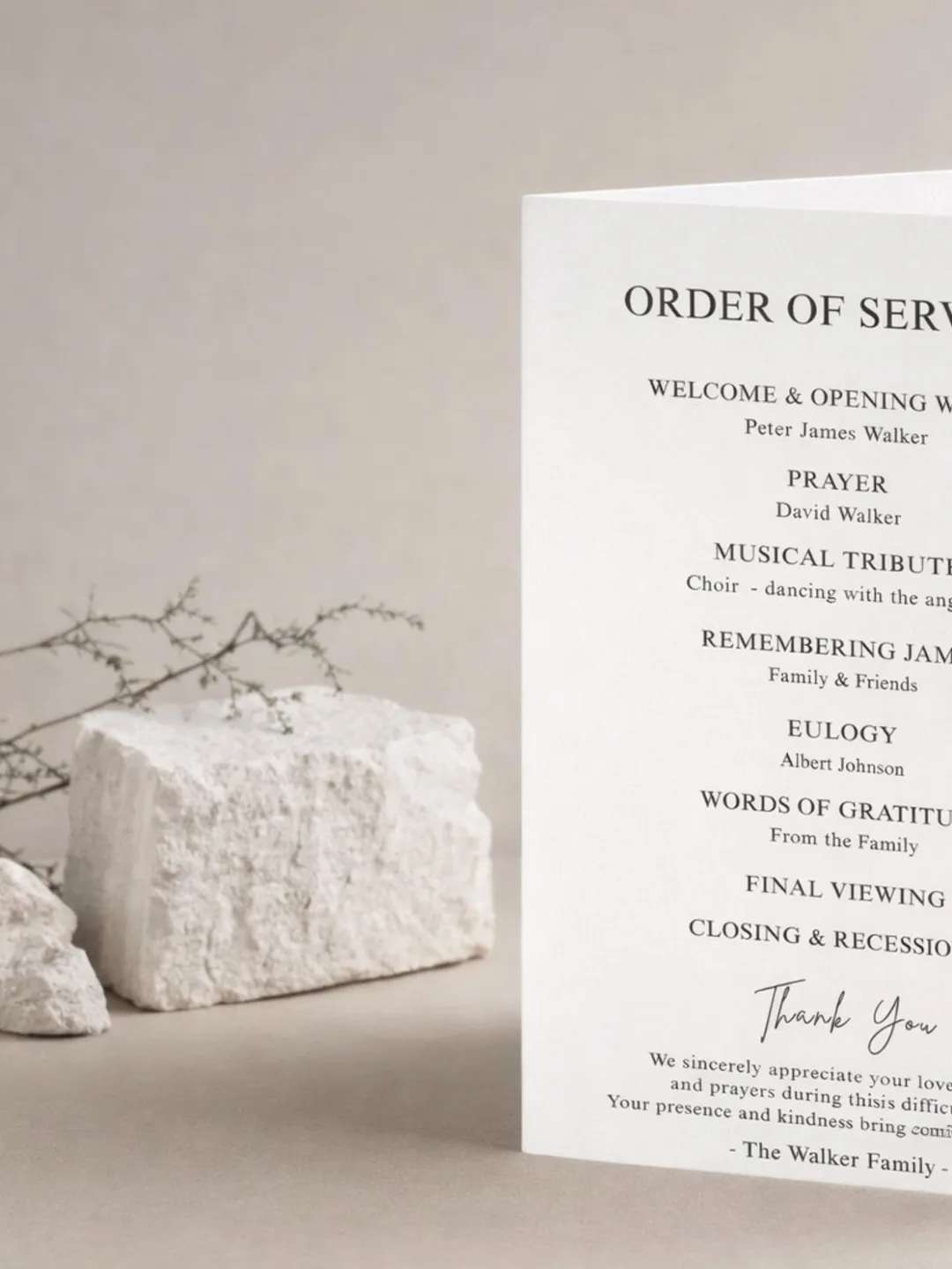 Funeral Program Template Canva – Minimalist Celebration of Life ...