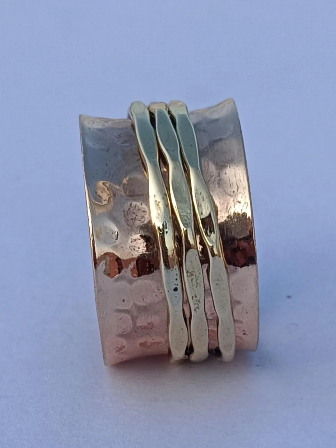 Handmade Copper Spinner Ring, Women's Fidget Worry Band