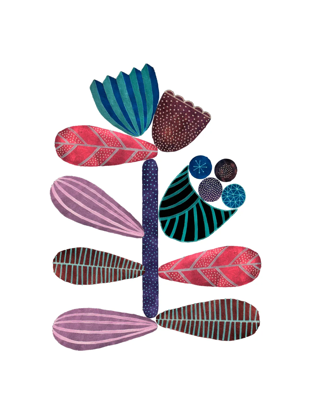 Illustration Geometry Flowers Art print