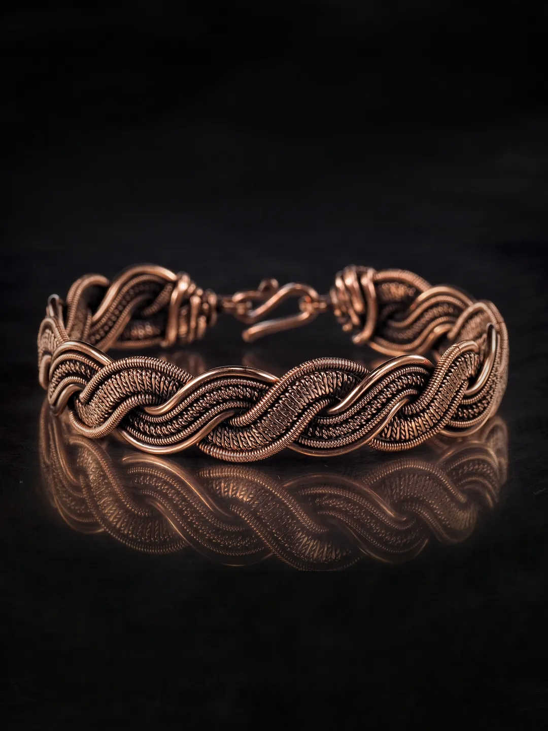 Woven copper wire bracelet Antique style handcrafted copper jewelry Unique gift