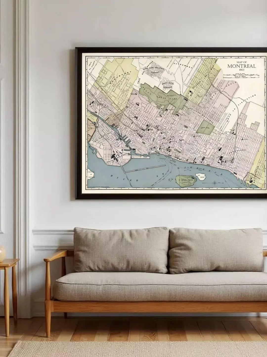 Vintage Montreal Canada Map 1903 | Antique City Wall Print