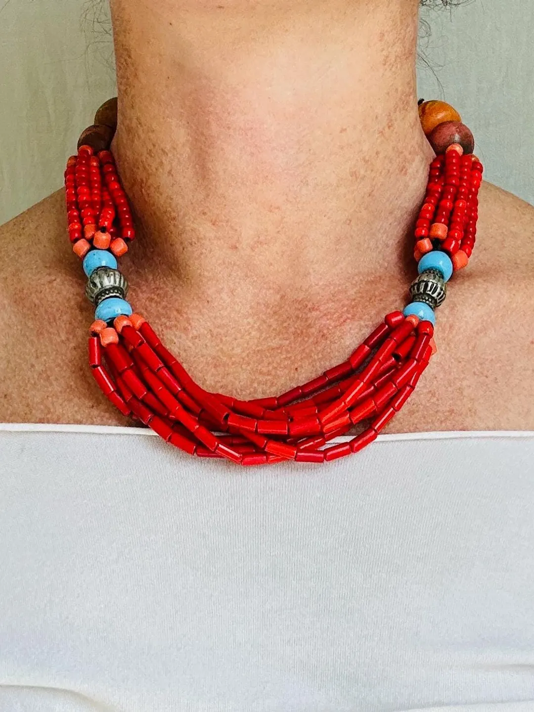 Balochi Multi-Strand Tribal Beaded Necklace. 4348