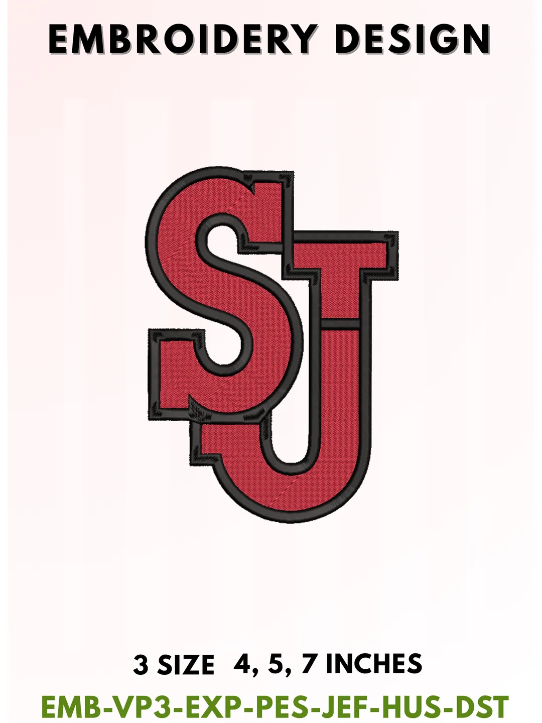 Red Storm Football Embroidery Design, College Sports Embroidery Files, Sports Machine Embroidery Files, 3 Sizes, Instant Download