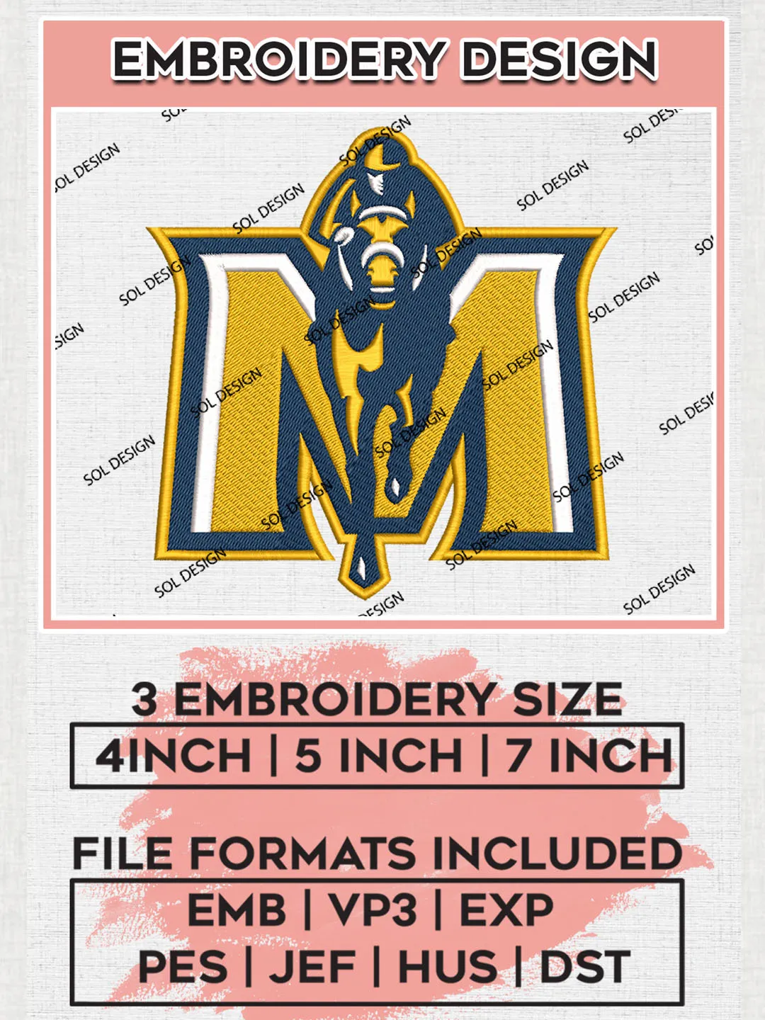 Murray State Racers Team Logo embroidery designs, NCAA Murray State ...