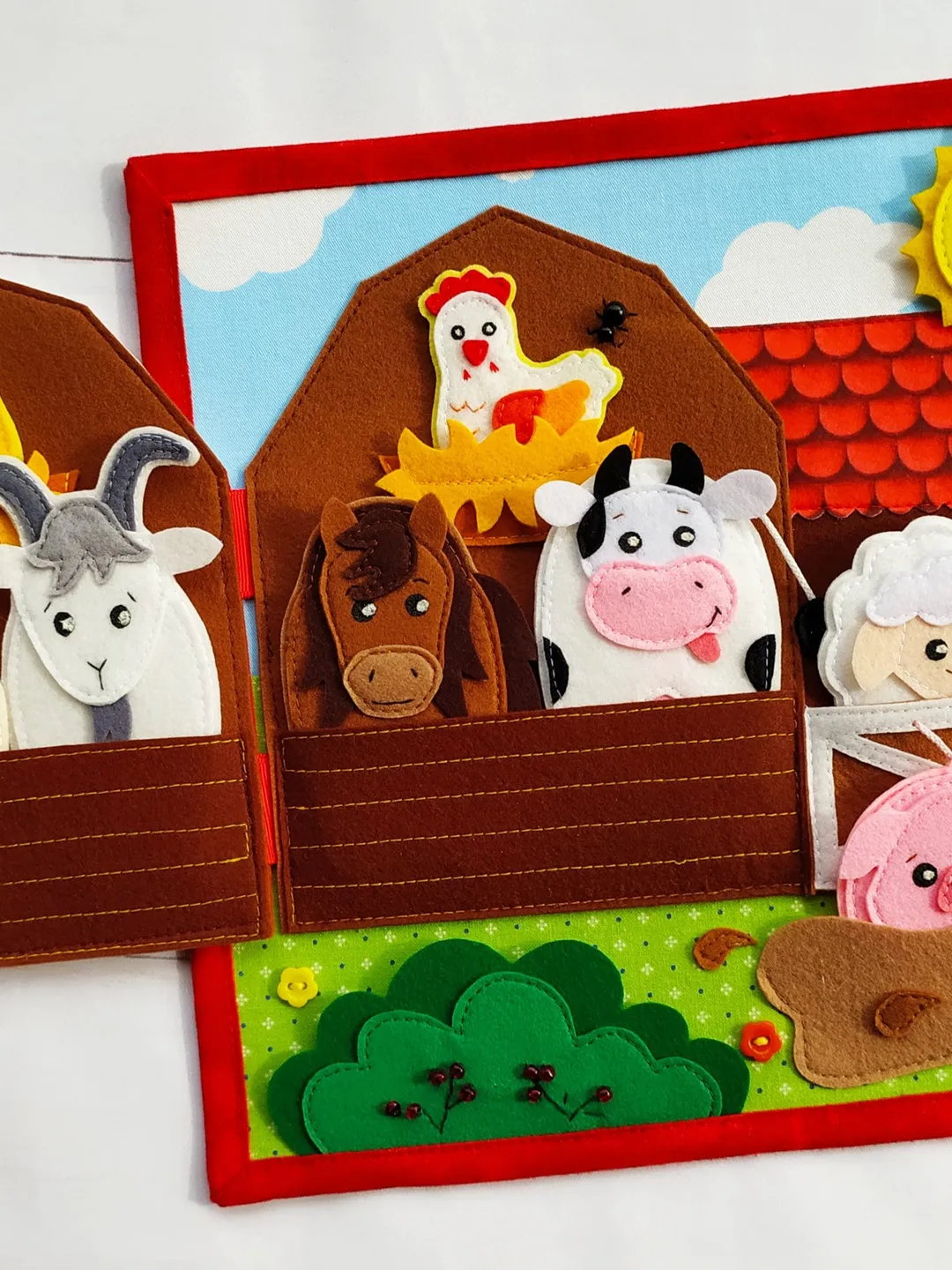 Farm Quiet Book Pattern, Felt book template, Felt farm animals pattern, Felt finger puppet pattern, Felt pattern PDF for toddler