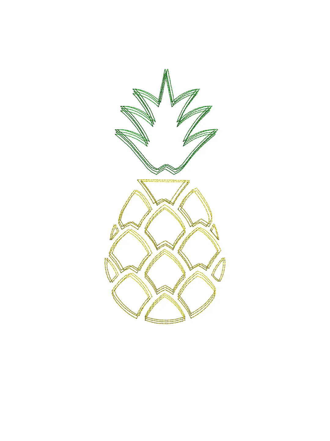 Pineapple scribble stitch embroidery design,Pineapple  embroidery design,INSTANT DOWNLOAD-1353