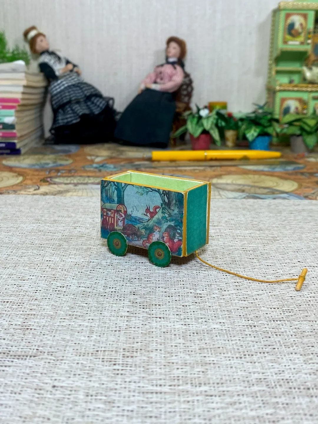 Tutorial. Doll cart. Dollhouse miniature. Accessories for the doll. Two sizes.