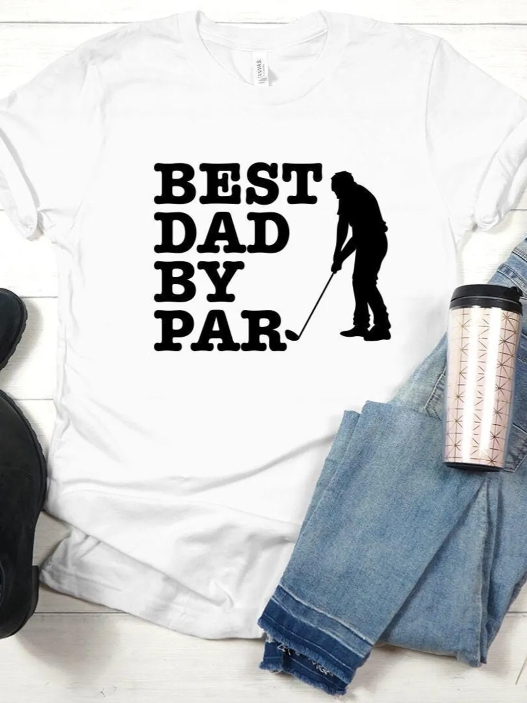Golf Dad T-Shirt: Relaxed Fit, Heather Colors - Unisex Cotton