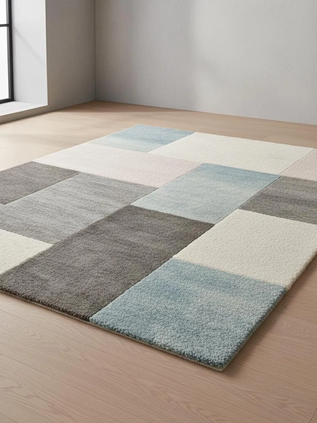 Hand-Tufted Wool Patchwork Rug | Modern Geometric Carpet