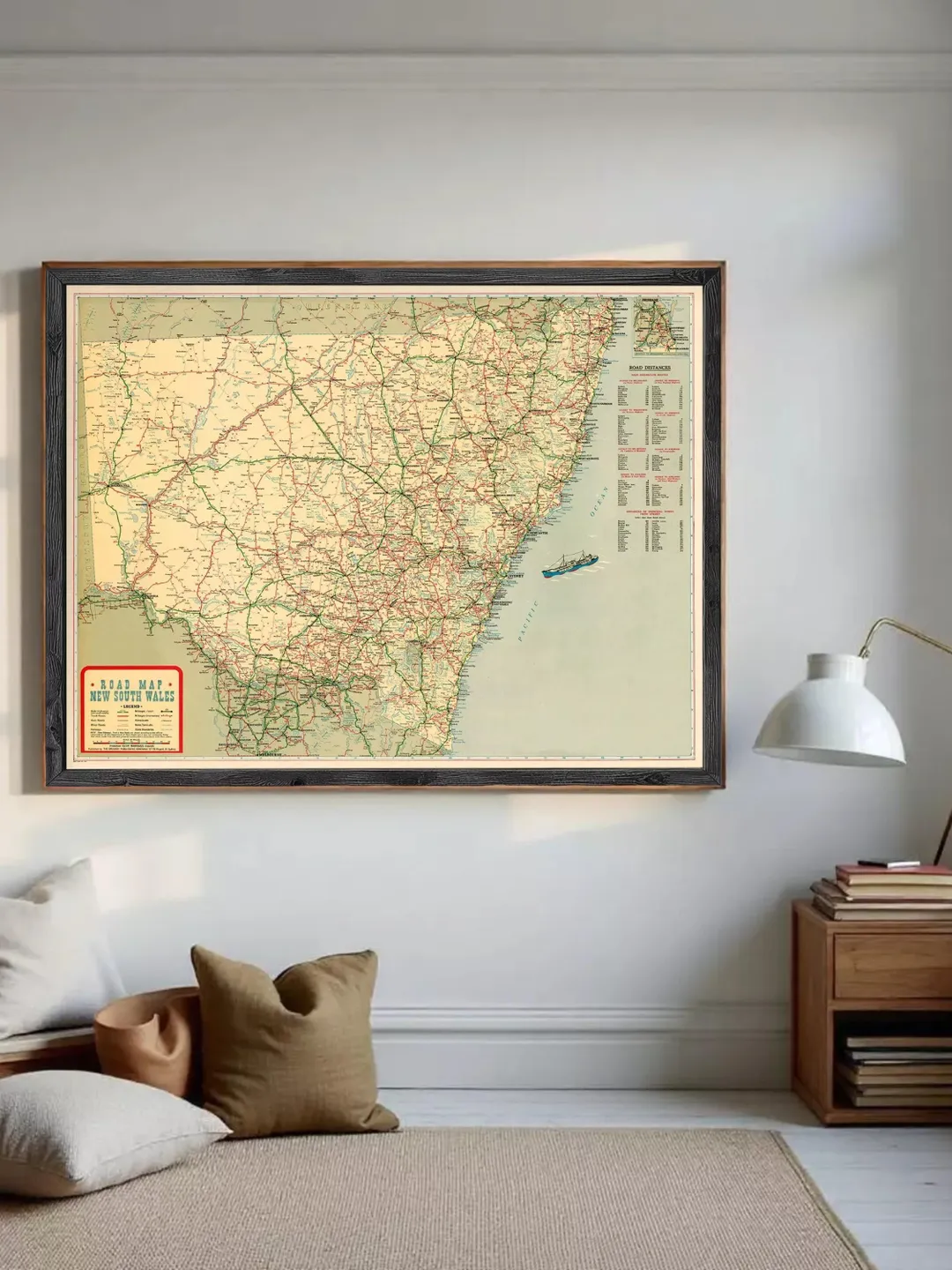 New South Wales Vintage Map Print | 1948 Australia Tourist Road Map