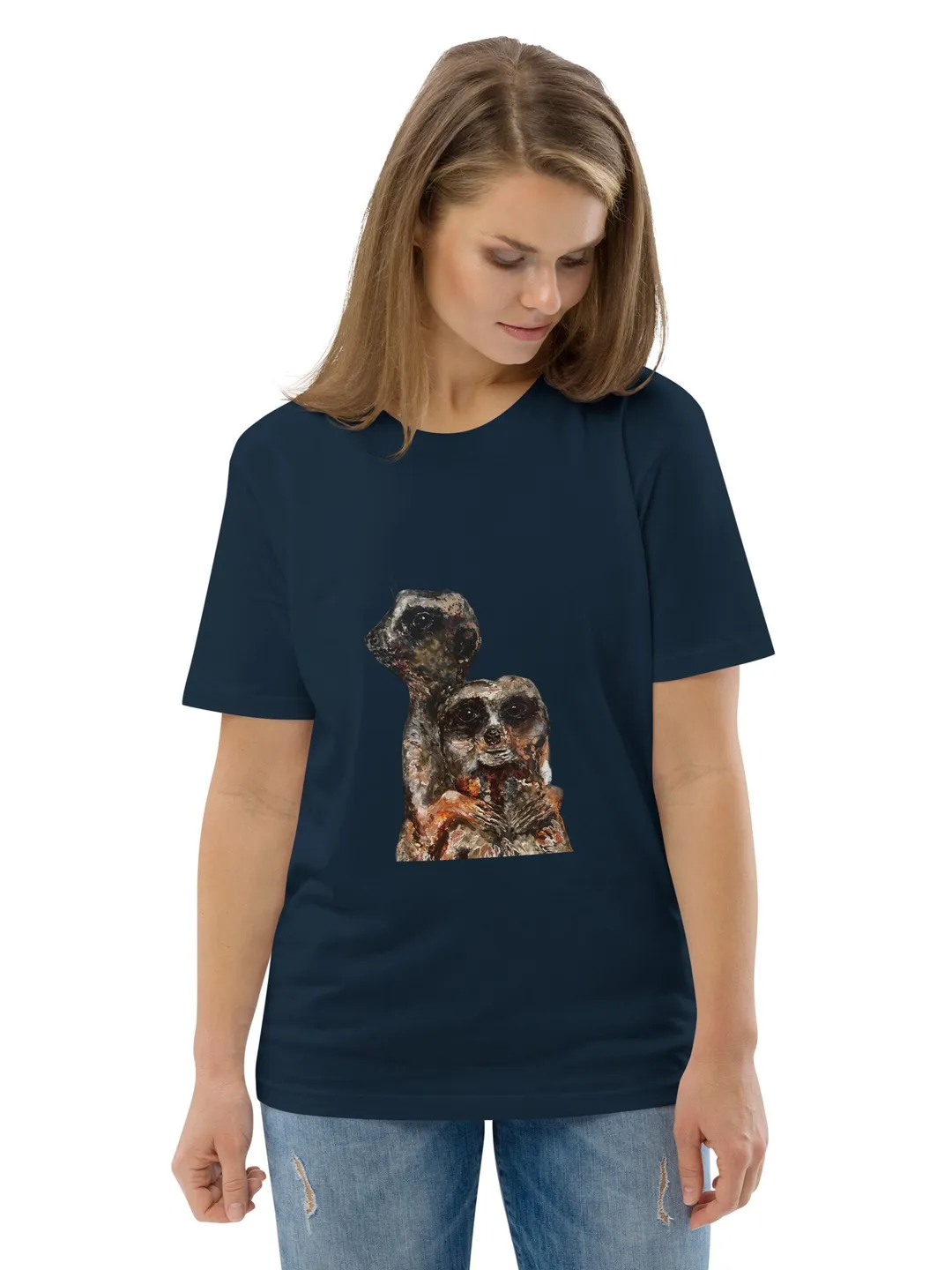 Meerkats couple Unisex organic cotton t-shirt