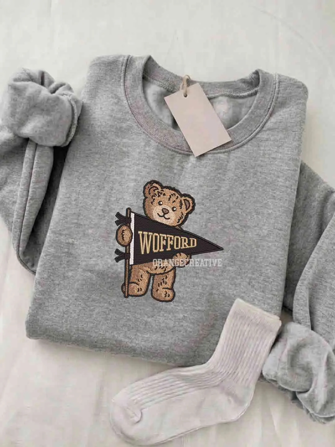 Wofford Terriers Embroidered Sweatshirt, College Embroidered Crewneck, NCAA Wofford Team Embroidered Shirt, Teddy Bear Sweatshirt, Gift for Collegue