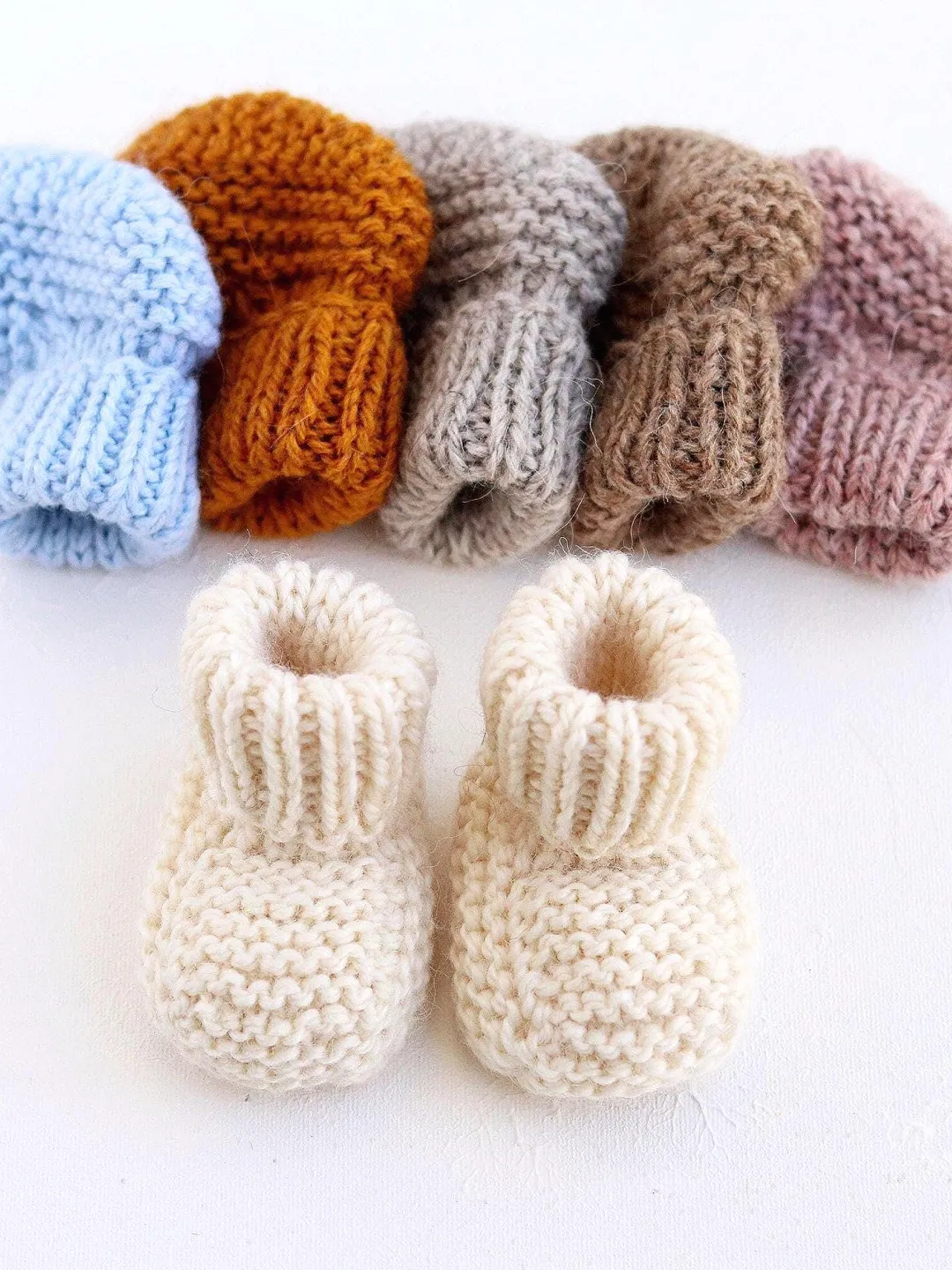 Baby Booties Hand Knit Soft Wool Infant Socks Legs Warmers 0-6 Months