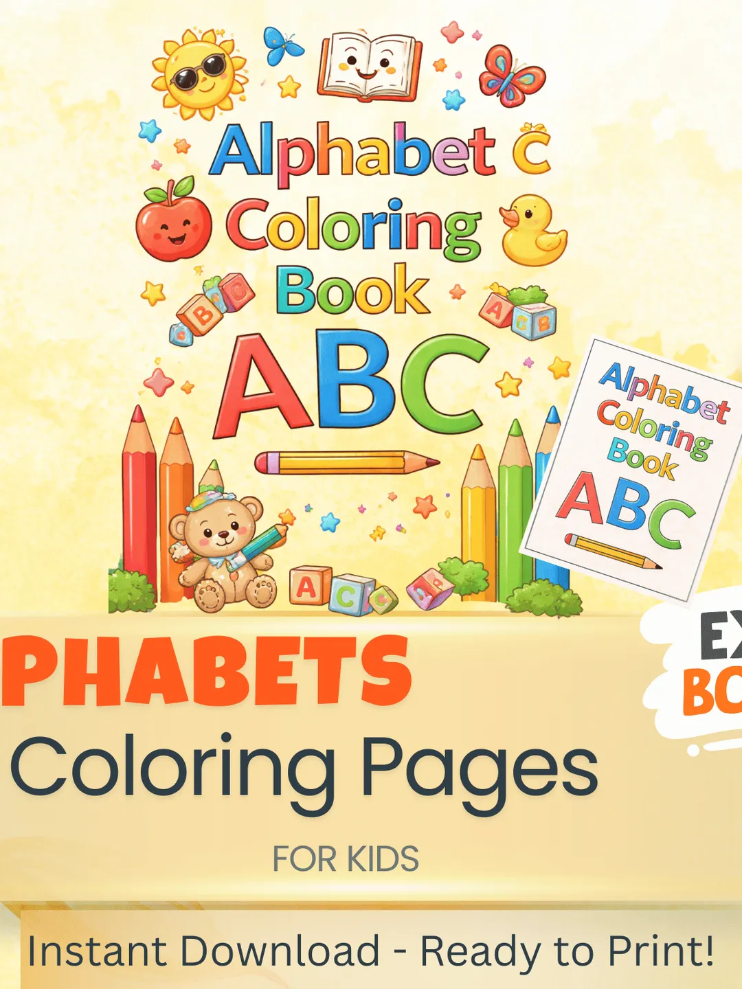 Alphabet Tracing & Coloring Book | 30+ Pages | Preschool Learning & Fun ...