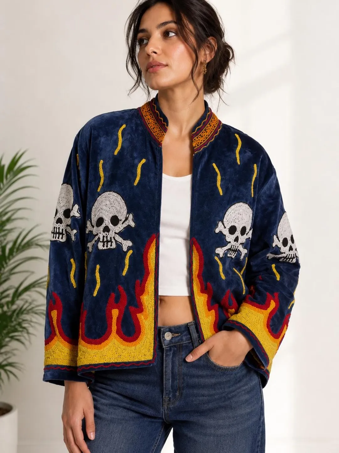 Skull Zip Hoodie with Chains & Harness | Cyberpunk Goth