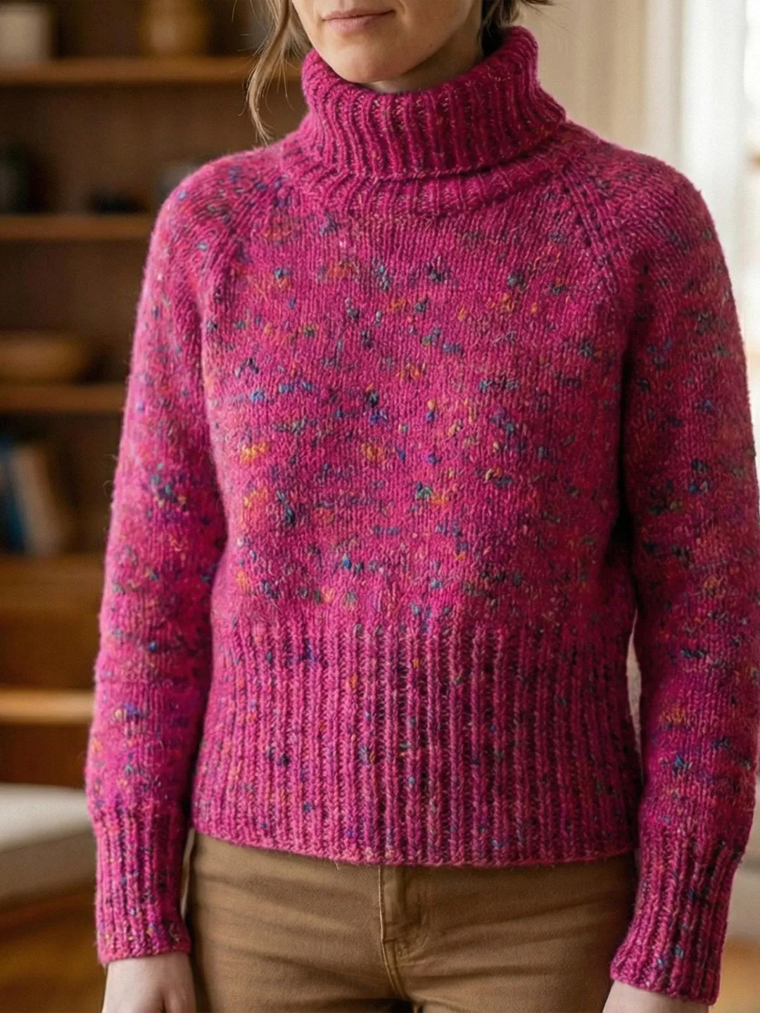Textured Turtleneck Sweater Knitting Pattern – Relaxed Fit Pullover ...