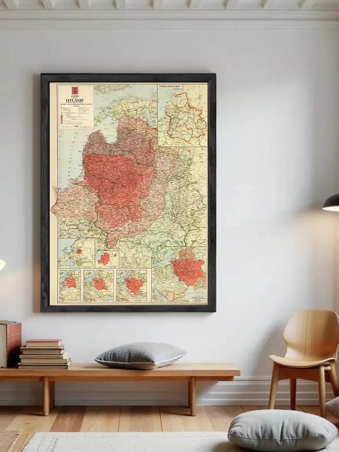 1920s Lithuania Map Print | Vintage Wall Art