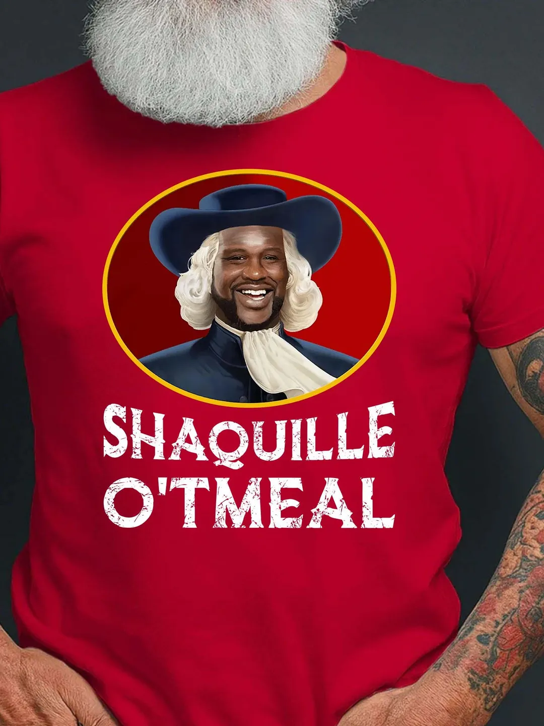 Shaquille Oatmeal Parody Shirt, Basketball Cereal Pun Tee, Sports Humor Graphic T-Shirt