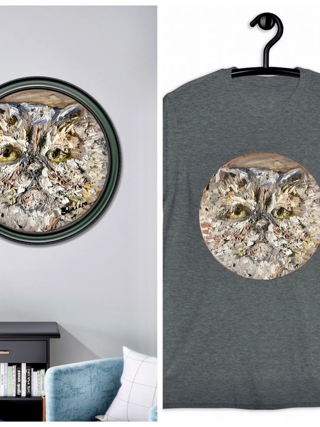 Persian Cat Short-Sleeve Unisex T-Shirt made with my original oil painting design,cat t shirts,cat lovers gifts.