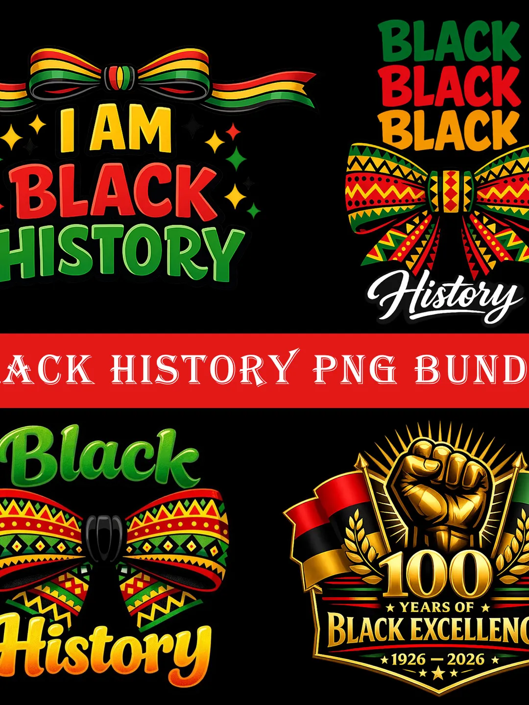 Black History Month PNG Bundle | Black Excellence Afrocentric Art | I ...