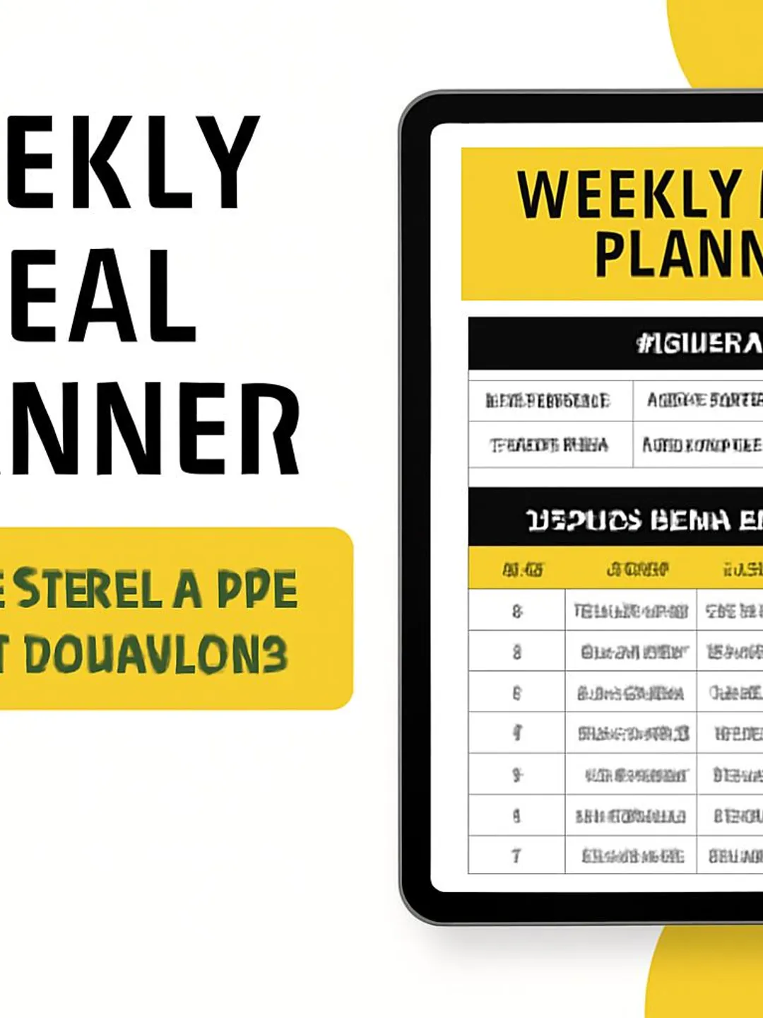 Weekly Meal Planner Excel Template | Grocery, Nutrition & Diet Planning ...