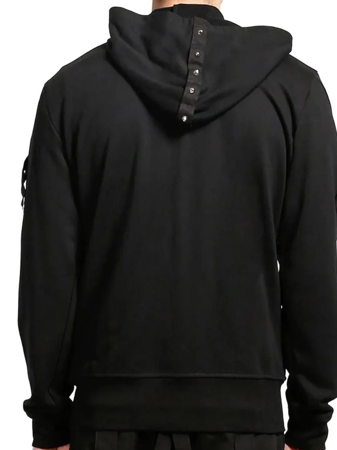 Skull Zip Hoodie with Chains & Harness | Cyberpunk Goth
