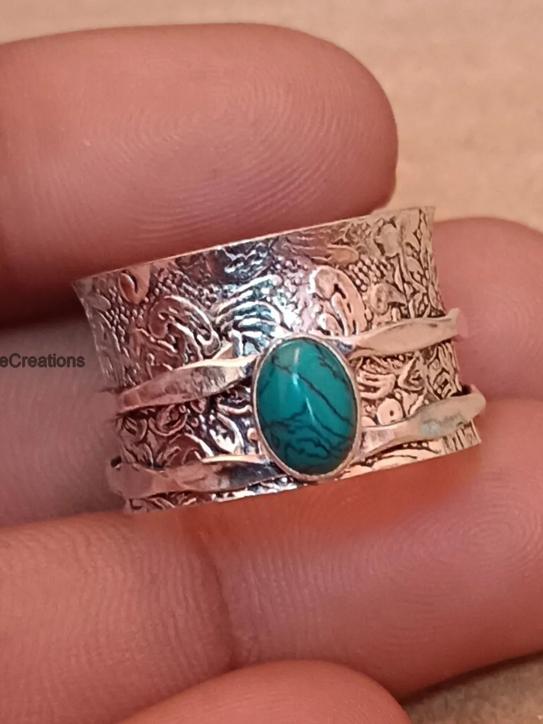 Blue Turquoise Gemstone Ring, Beautiful Gifts Ring, Handmade Ring, 925 Sterling Silver Ring, Anniversary Gifts Ring, Propose Gifts Ring,