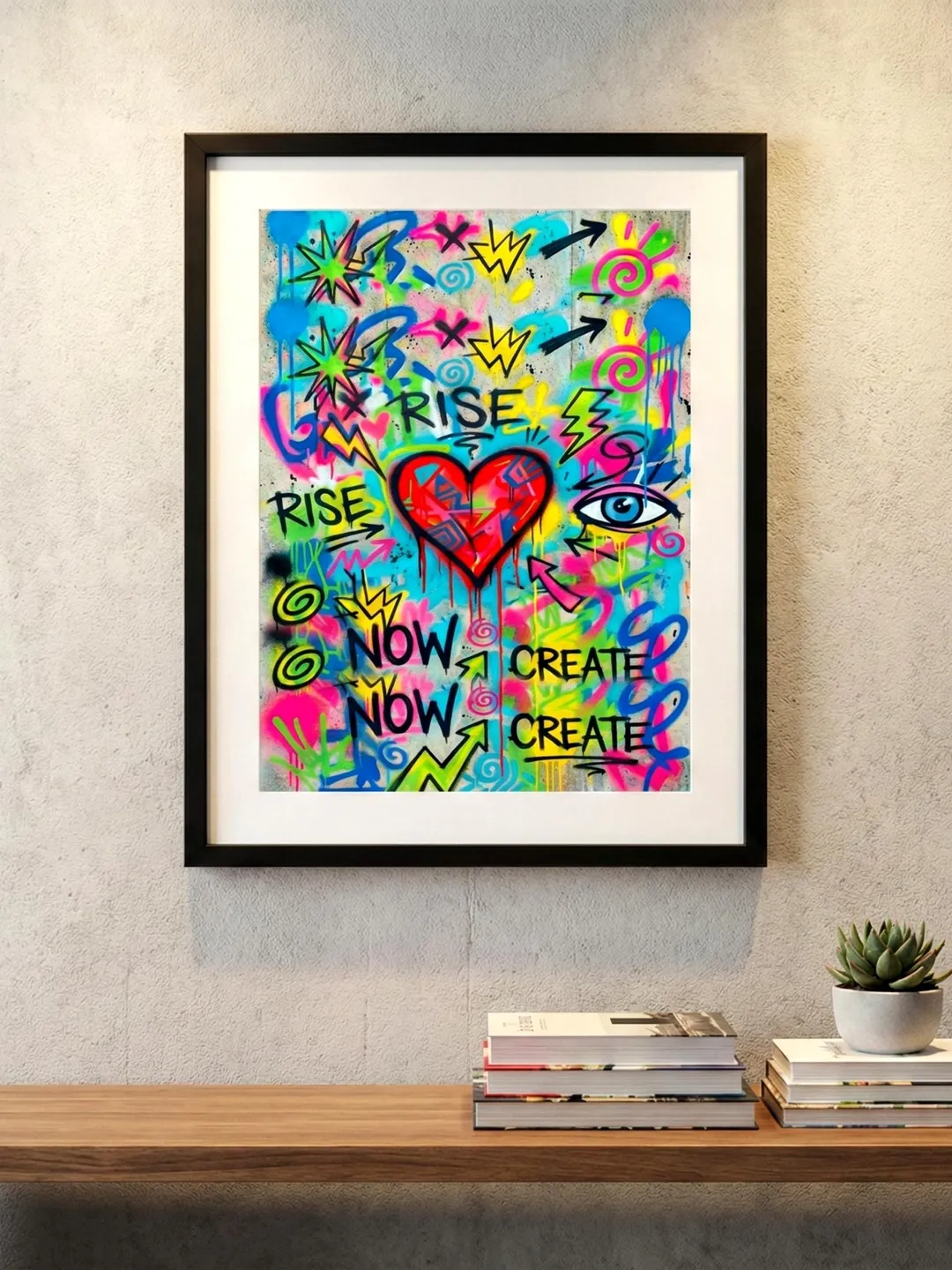 Neon Graffiti Art Print, Urban Alien, Yeti, Sloth, Teen Room Decor