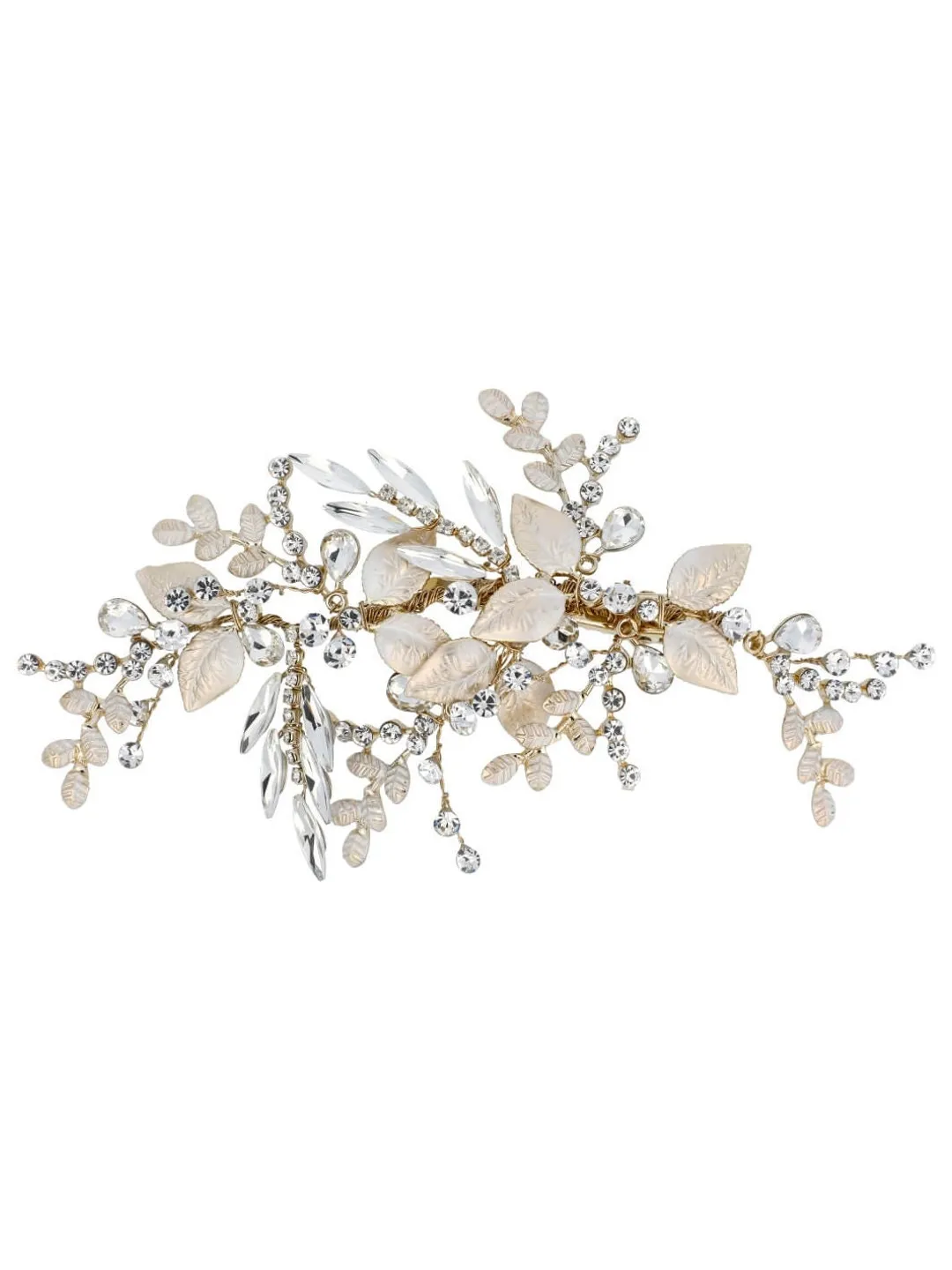 Leaf Boho Wedding Headband, Bridal hair Accessories, Wedding hair jewelry, Swarovski crystal gold tiara, Bridal crown, Flower Headpiece