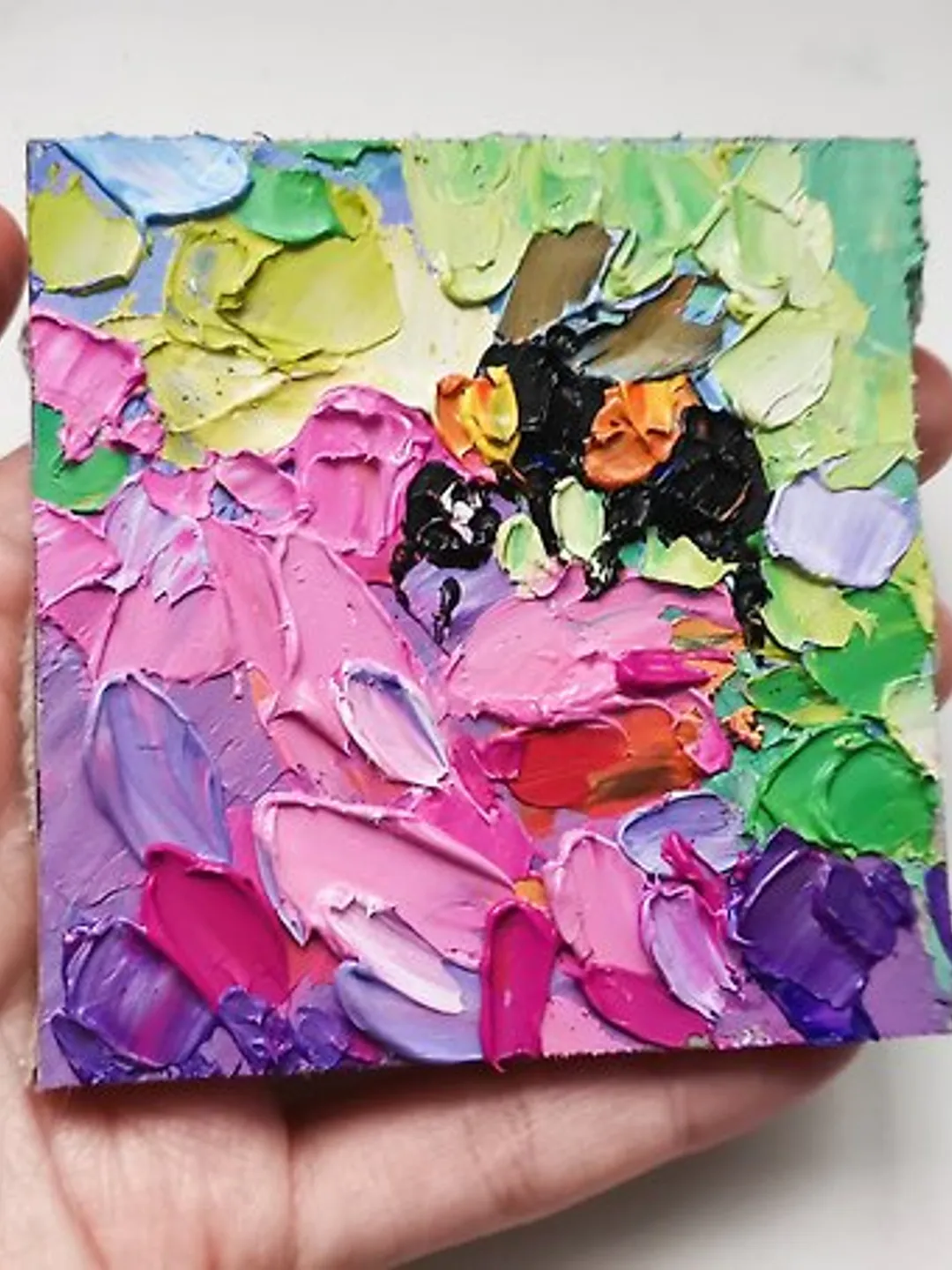 Honey Bee Painting 油畫原作 Original Art 手工油畫 Floral Art Oil Painting Verafe