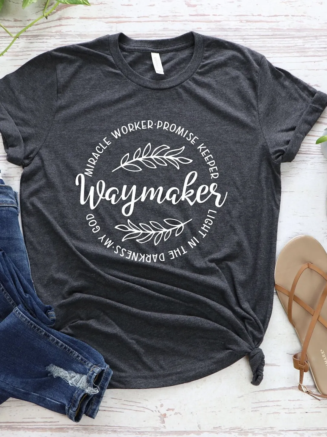 Faith-Based Cotton T-Shirt, Waymaker Miracle Worker (Soft Cotton Blend)