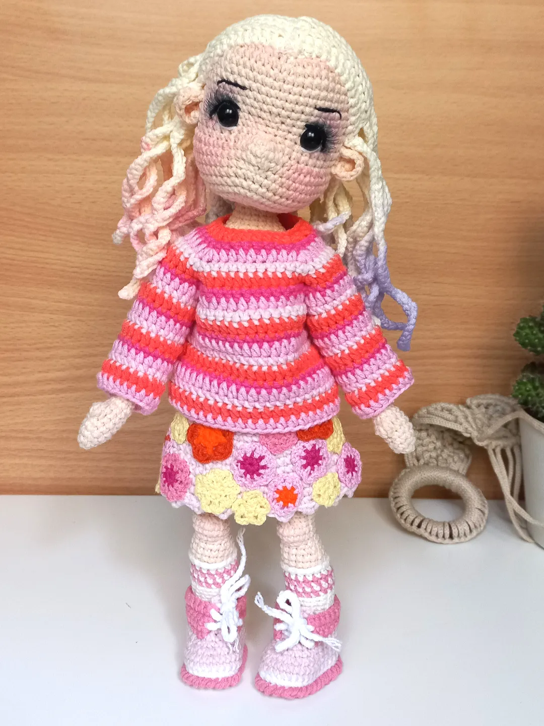 Crochet Enid doll Amigurumi doll crochet pattern PDF in English girlfriend Wednesday