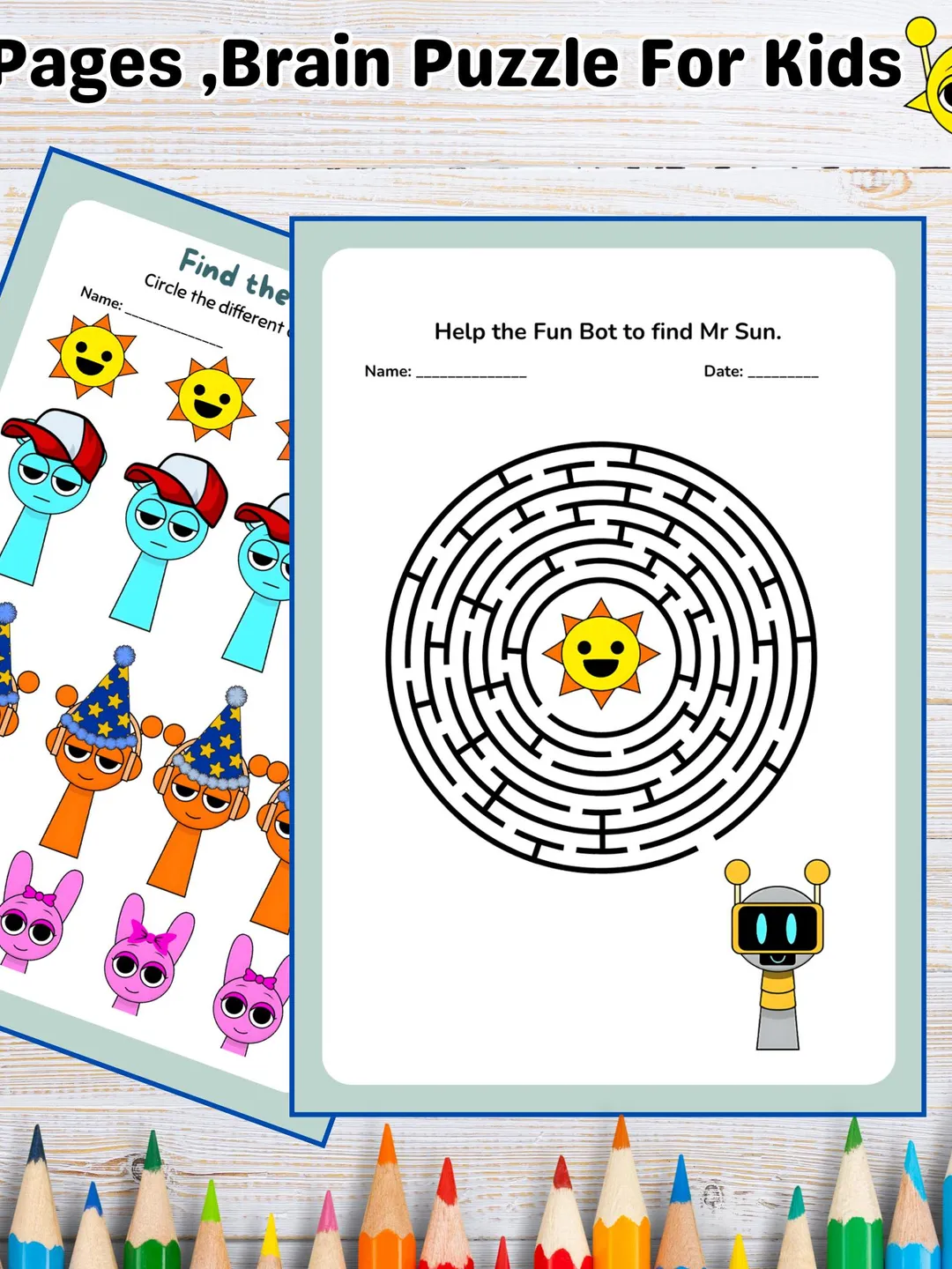 Sprunki Math Activity Page Sprunki Themed Printable Activity Book, Fun Sprunki Pages for Kids ...