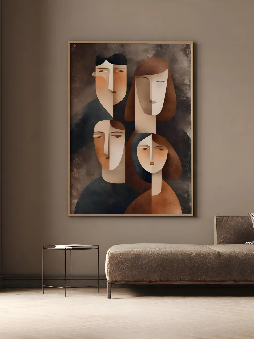 Abstract Face Wall Art Printable, Modern Cubist People Portrait ...