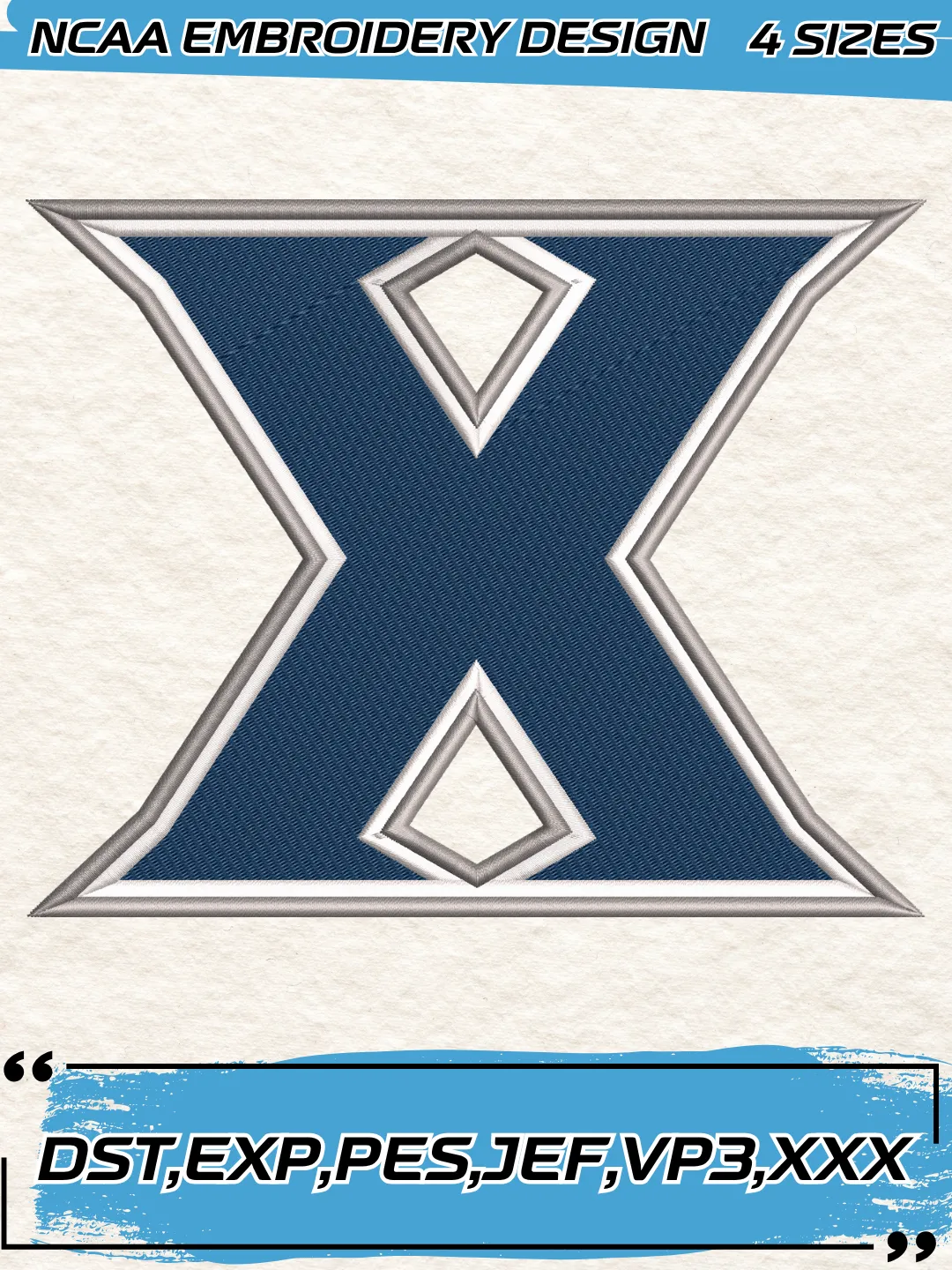 Xavier Musketeers Logo Embroidery Design,NCAA Logo Embroidery Design,Machine Embroidery Design File,4 Sizes, Digital Download