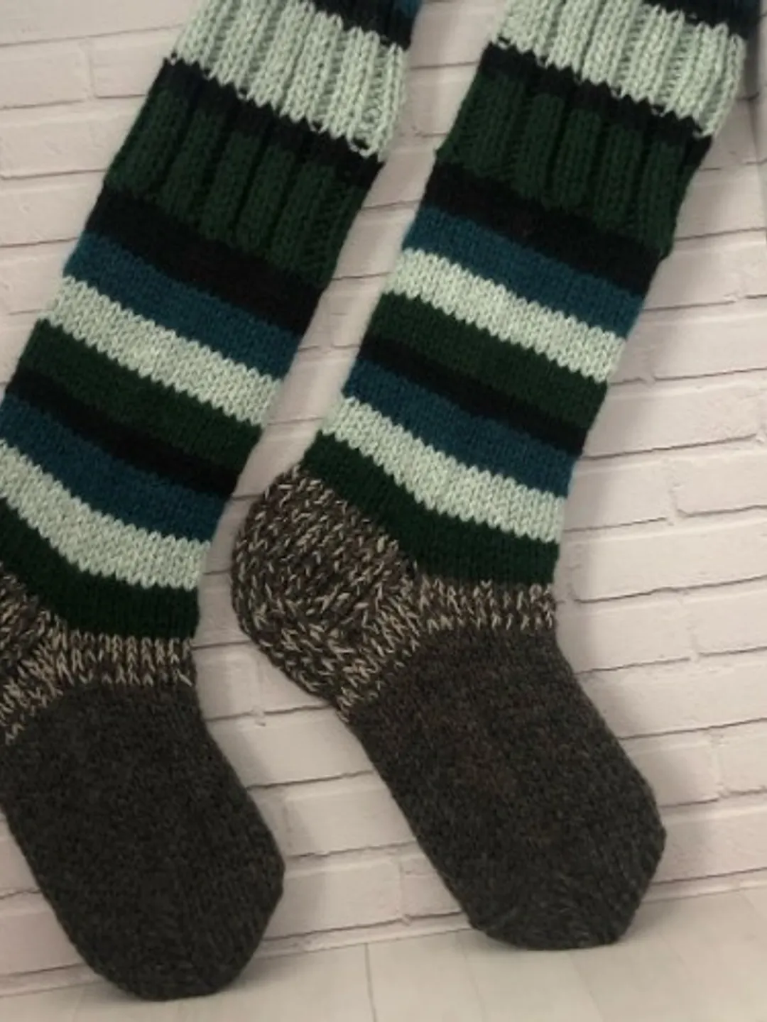 Warming Knee Socks Knitted Handmade