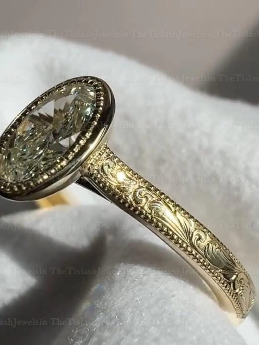 Art Deco Bezel Set Oval Cut Moissanite Diamond Engagement Ring 2 CT 14K Solid Gold Crafted Wedding Ring Designer Perfect Gift Ring For Her