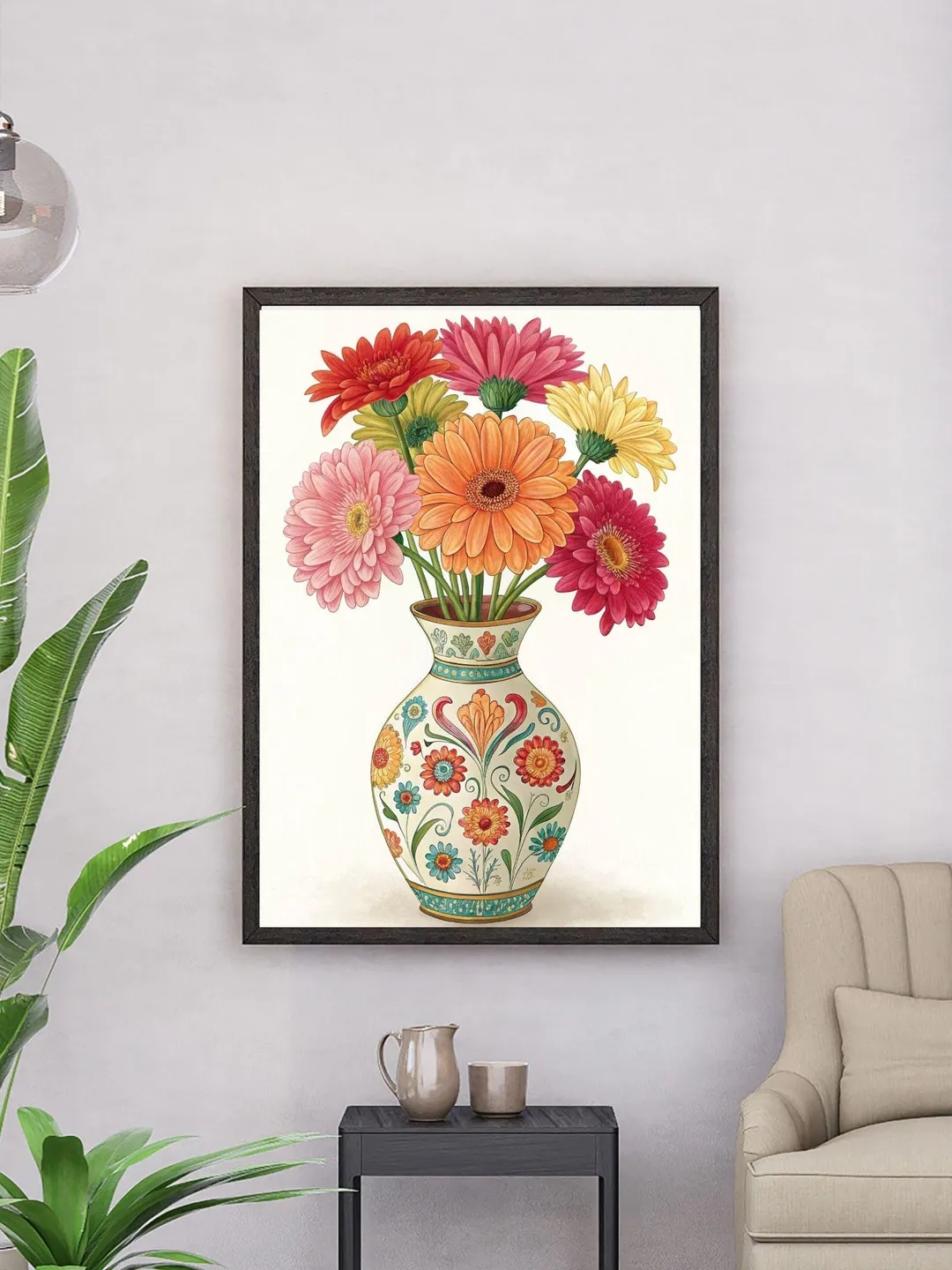 Floral Vase Art Print Set of 4: Vibrant Modern Home Decor (Digital ...
