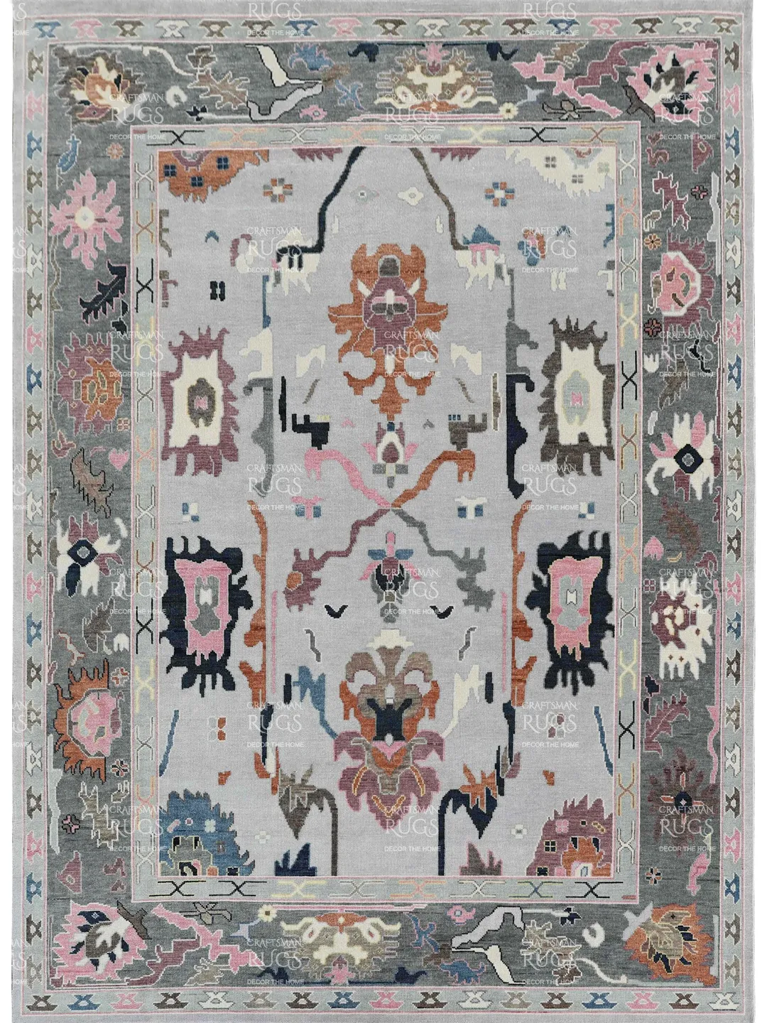 8x10 ft Exquisite Turkish inspired Oushak Hand Knotted, Handmade Rugs for Living Room - Antique style Contemporary rug