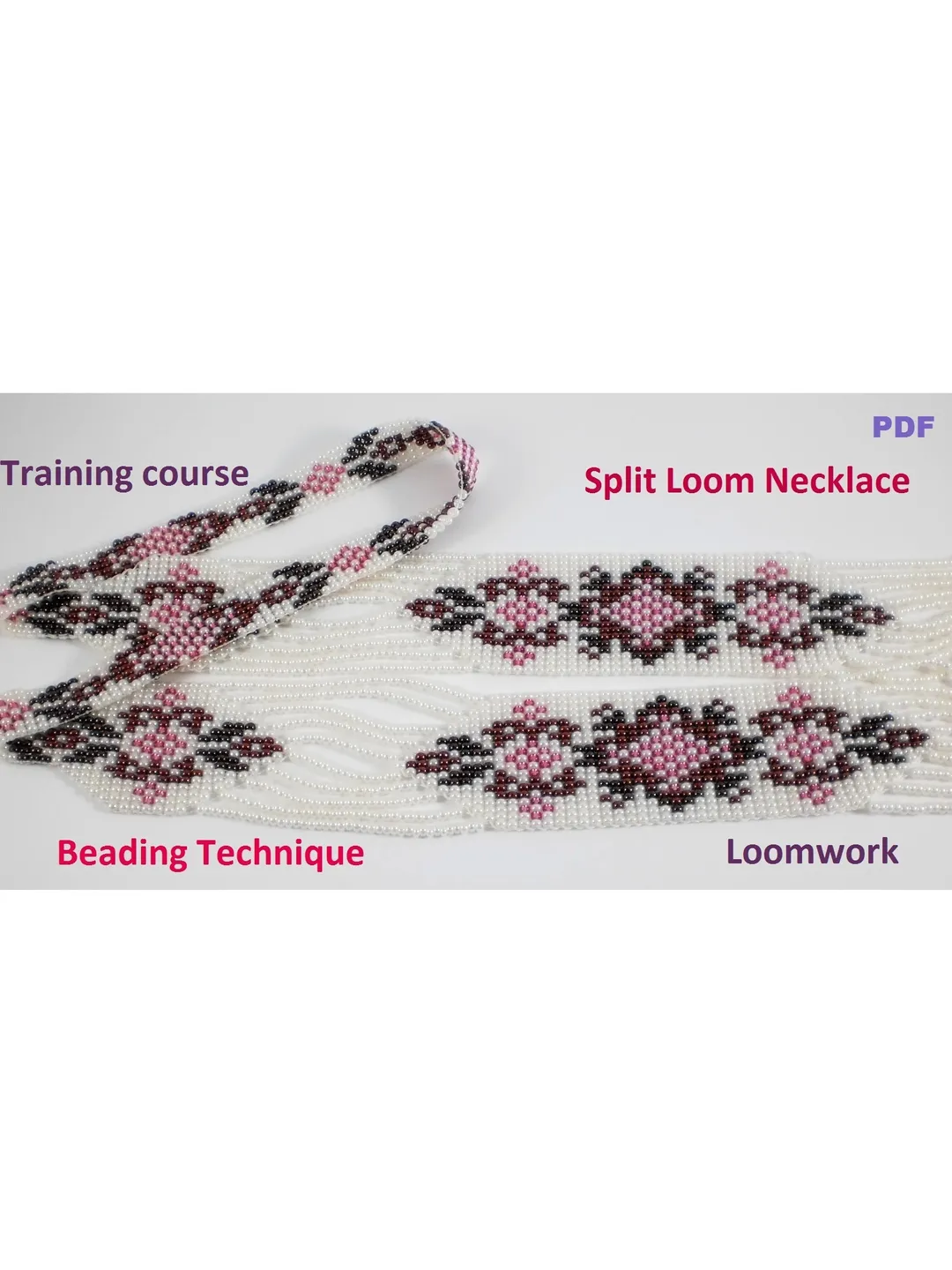Split Loop Wave Loom Pattern TUTORIAL Gerdan Split Loom Necklace Beaded Sautoirs Loomwork How to ...