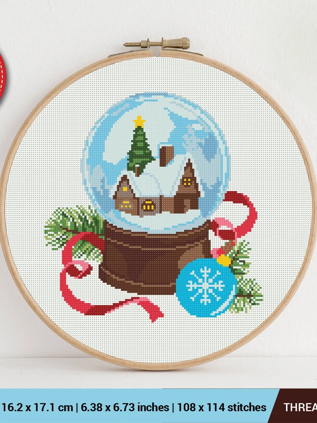 New Year Merry Christmas Snow globe Cross stitch pattern | Embroidery ...
